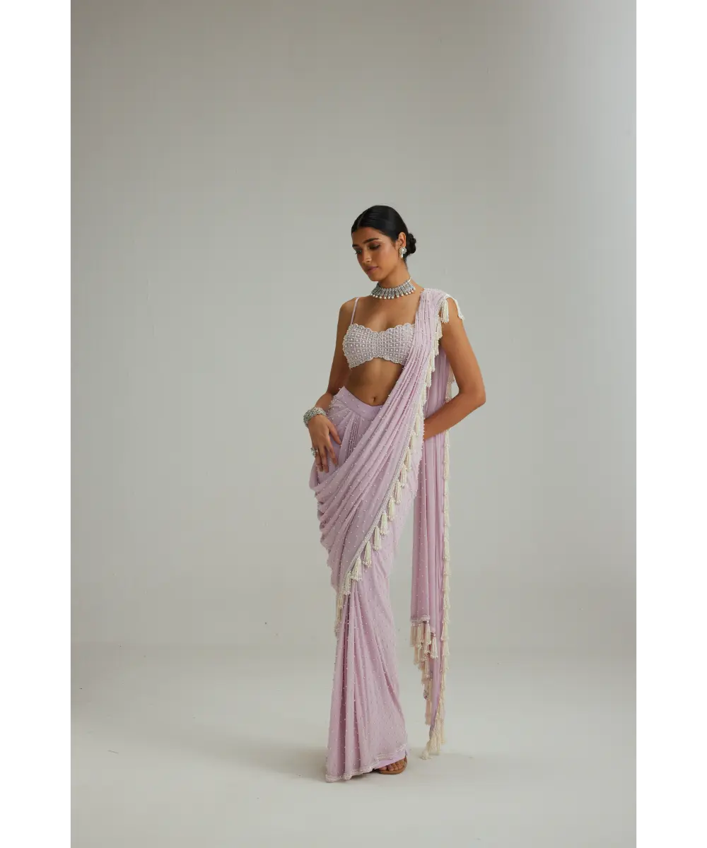 VVANI VATS- Lavender draped saree set